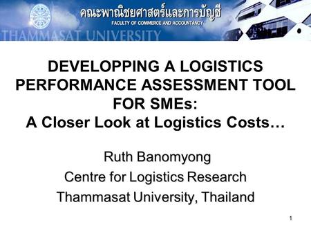 Ruth Banomyong Centre for Logistics Research