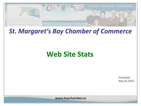 St. Margaret’s Bay Chamber of Commerce Web Site Stats www.baychamber.ca Presented May 10, 2010.