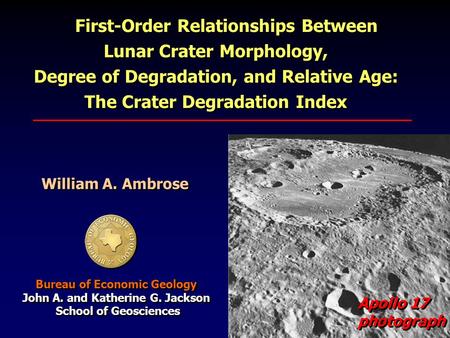 First-Order Relationships Between Lunar Crater Morphology,