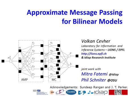 Approximate Message Passing for Bilinear Models