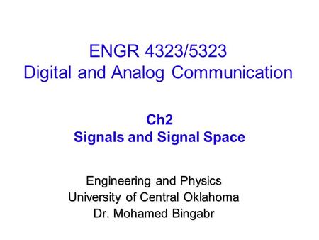 Signals and Signal Space