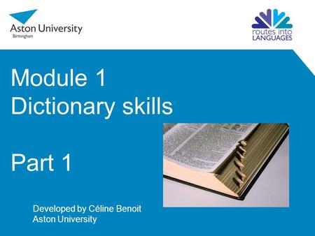 Module 1 Dictionary skills Part 1