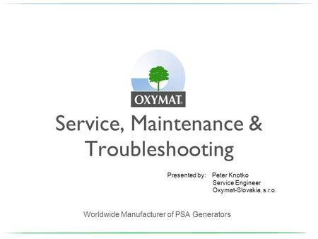 Service, Maintenance & Troubleshooting