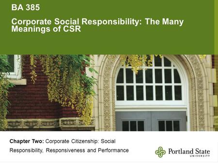 Corporate Social Responsibility: The Many Meanings of CSR