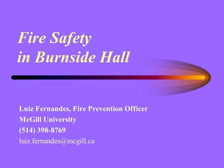 Fire Safety in Burnside Hall