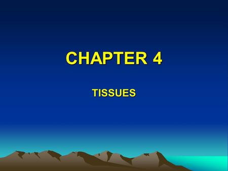 CHAPTER 4 TISSUES.