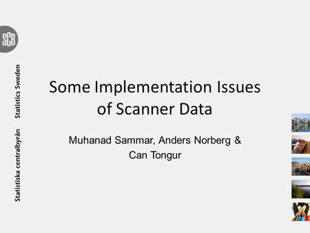 Some Implementation Issues of Scanner Data Muhanad Sammar, Anders Norberg & Can Tongur.