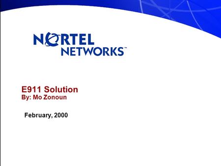 E911 Solution By: Mo Zonoun February, 2000. Mo Zonoun - 1 Bluetooth wireless technology Bluetooth facilitates real-time voice and data transmissions,
