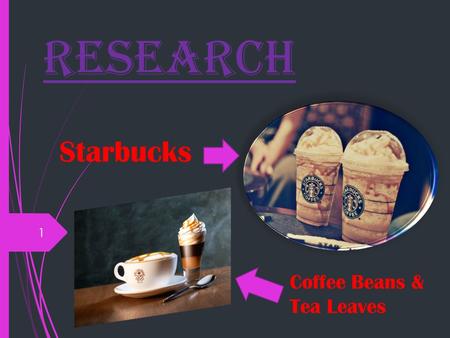 Research 1 Coffee Beans & Tea Leaves Starbucks. 5 reasons why Starbucks is Popular  Many would agree that Starbucks serves up a high- quality brew that.