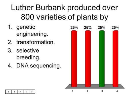 Luther Burbank produced over 800 varieties of plants by
