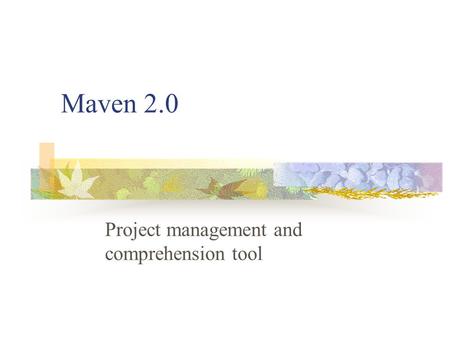 Maven 2.0 Project management and comprehension tool.
