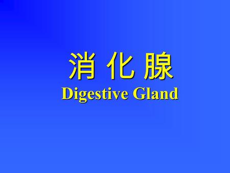 消 化 腺消 化 腺消 化 腺消 化 腺 Digestive Gland. 一、大唾液腺的微细结构二、胰的微细结构三、肝的微细结构.