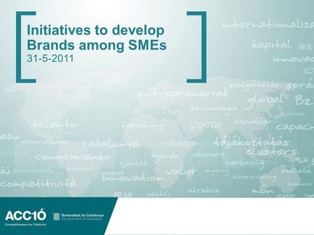 Initiatives to develop Brands among SMEs 31-5-2011.