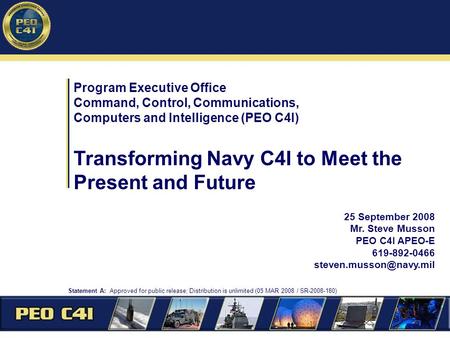 Transforming Navy C4I to Meet the Present and Future