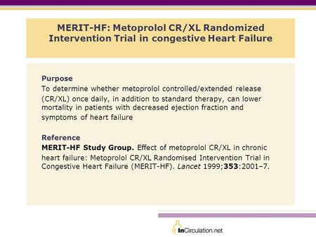 Purpose To determine whether metoprolol controlled/extended release