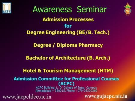 Admission Processes for Degree Engineering (BE/B. Tech.)