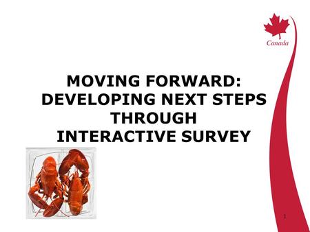 1 MOVING FORWARD: DEVELOPING NEXT STEPS THROUGH INTERACTIVE SURVEY.