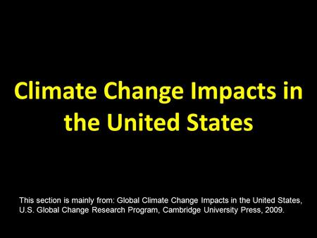 Climate Change Impacts in the United States
