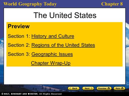 The United States Preview Section 1: History and Culture