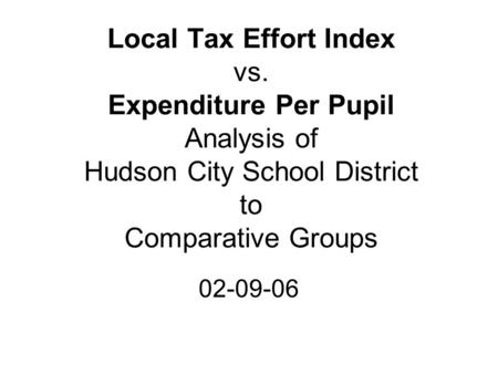 Local Tax Effort Index vs