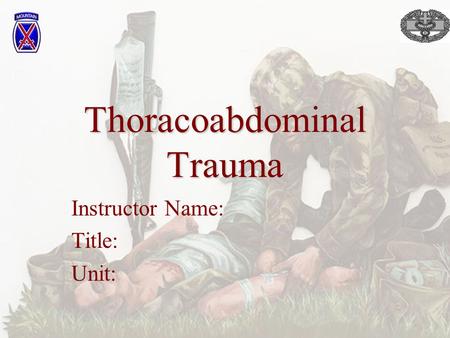 Thoracoabdominal Trauma