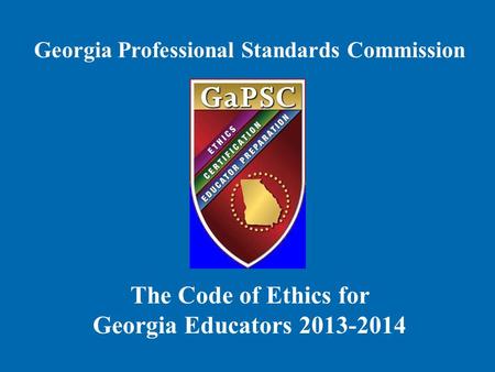 The Code of Ethics for Georgia Educators