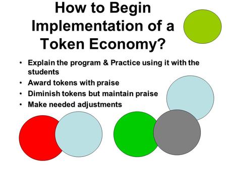 How to Begin Implementation of a Token Economy? Explain the program & Practice using it with the studentsExplain the program & Practice using it with the.