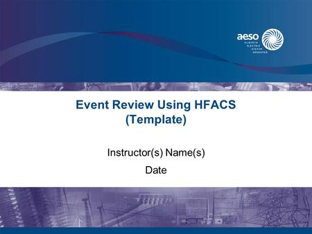Event Review Using HFACS (Template)