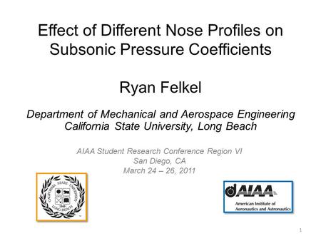 Effect of Different Nose Profiles on Subsonic Pressure Coefficients