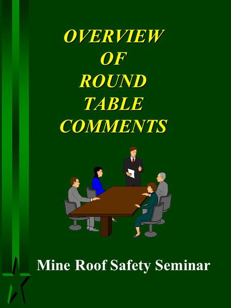 OVERVIEW OF ROUND TABLE COMMENTS Mine Roof Safety Seminar.