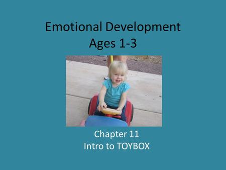 Emotional Development Ages 1-3