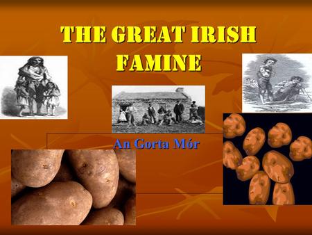 The Great Irish Famine An Gorta Mór. Contents Page 1:Introduction Page 1:Introduction Page 2:Contents Page 2:Contents Page 3:The Potato Page 3:The Potato.