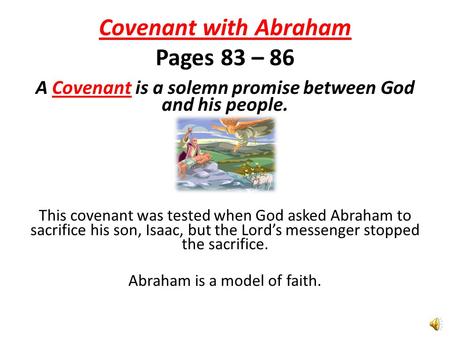 Covenant with Abraham Pages 83 – 86