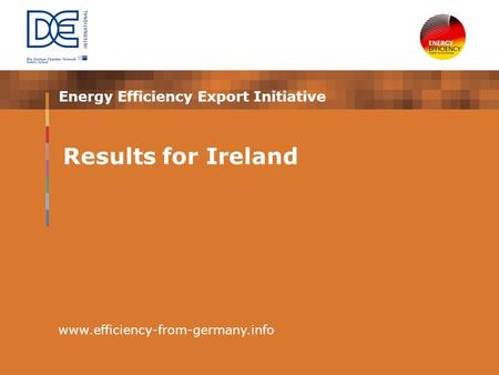 Energy Efficiency Export Initiative www.efficiency-from-germany.info Results for Ireland.