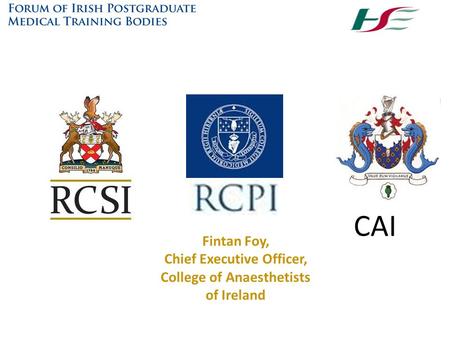 Chief Executive Officer, College of Anaesthetists of Ireland