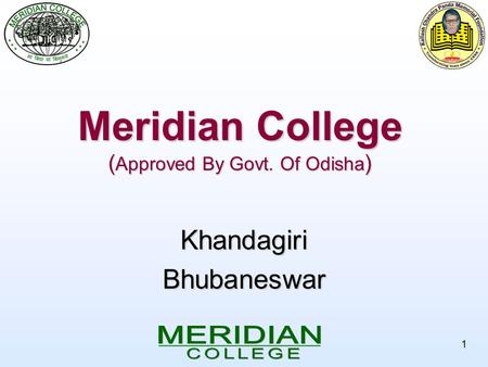1 Meridian College ( Approved By Govt. Of Odisha ) KhandagiriBhubaneswar.
