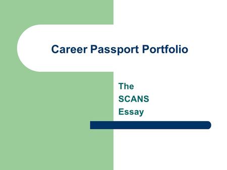 Career Passport Portfolio