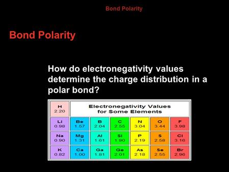 8.4 Bond Polarity Bond Polarity