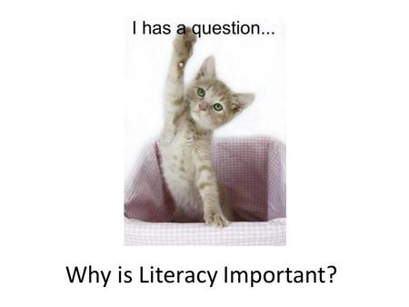 Why is Literacy Important?. 2009 OECD Survey on Reading Mathematics and Science CountryReadingMathematicsScienceChange Finland536541554- South Korea539554538-