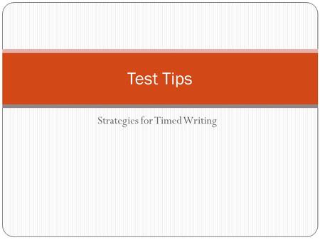 Strategies for Timed Writing