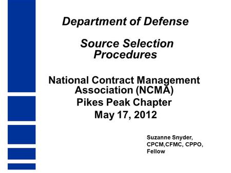 Department of Defense Source Selection Procedures