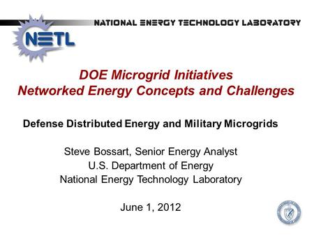 DOE Microgrid Initiatives Networked Energy Concepts and Challenges