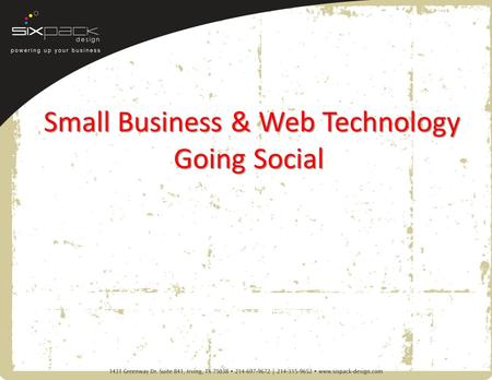 Small Business & Web Technology Going Social. Agenda What is Social Network? Why Social Network Matter? Trends in Social Networking – Facebook – Twitter.