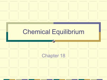 Chemical Equilibrium Chapter 18 Consider a glass of water… Evaporation.