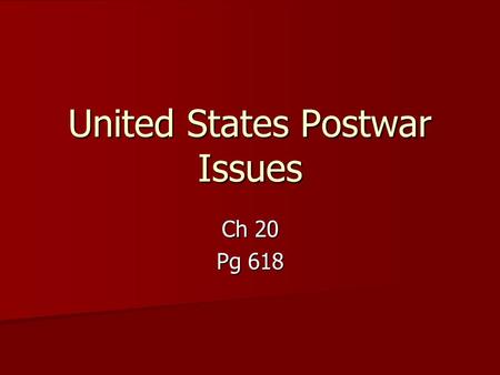 United States Postwar Issues