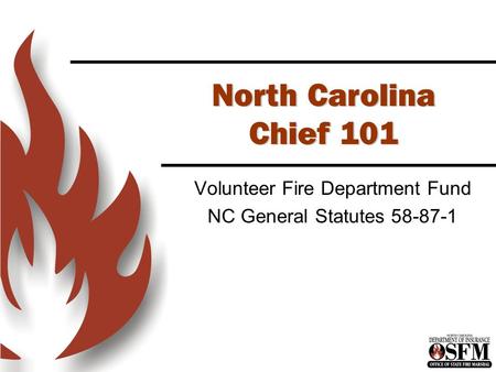Volunteer Fire Department Fund NC General Statutes
