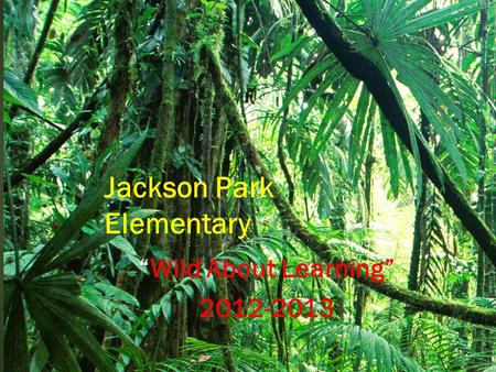 “Wild About Learning” 2012-2013 Jackson Park Elementary.
