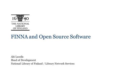 FINNA and Open Source Software