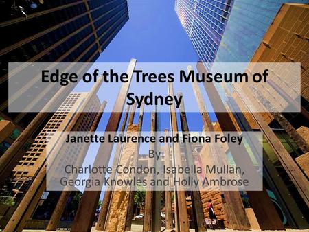 Edge of the Trees Museum of Sydney