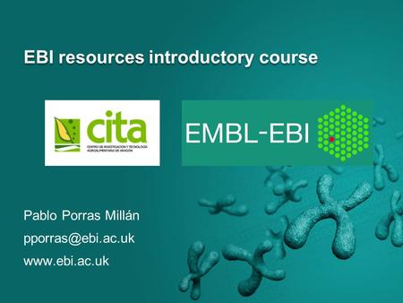 EBI resources introductory course Pablo Porras Millán